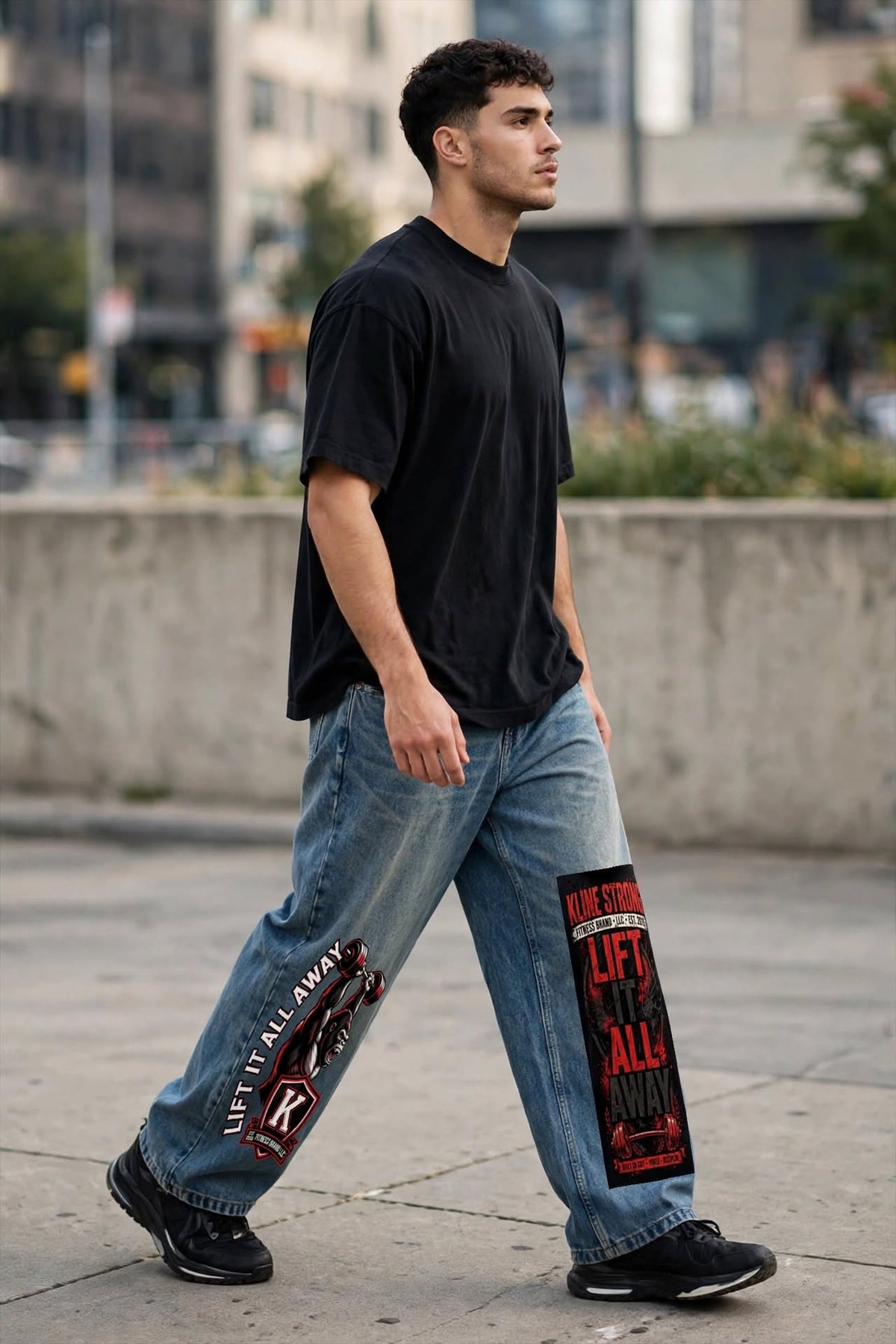 KSFB(GORILLA JEANS)Men's Vintage Wash Denim Jeans