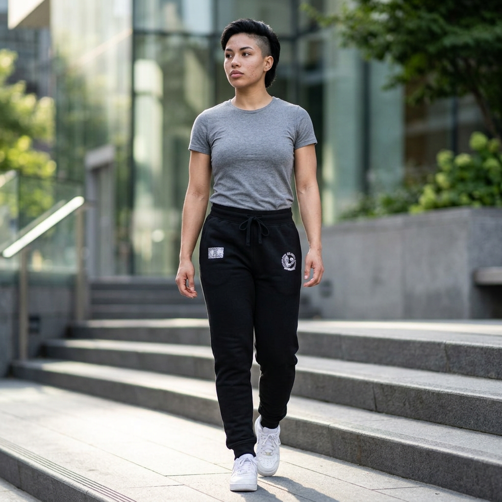 Embroidered Crest Fleece Joggers — Casual Streetwear Sweatpants