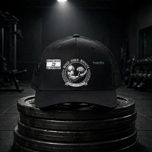 Retro Trucker Hat - Vintage Muscle Car Skull Design (Psalm 68:4)