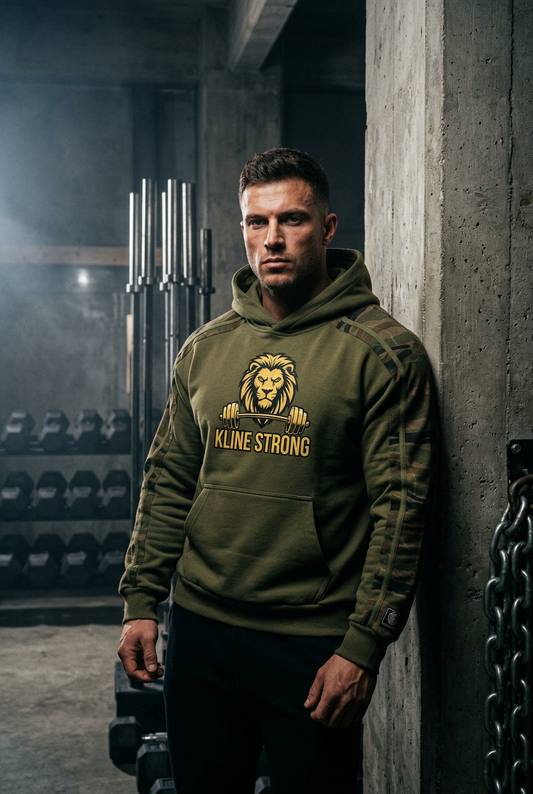 (KSFBLLC RASTA LION) Unisex Boxy Camo Paneled Hoodie