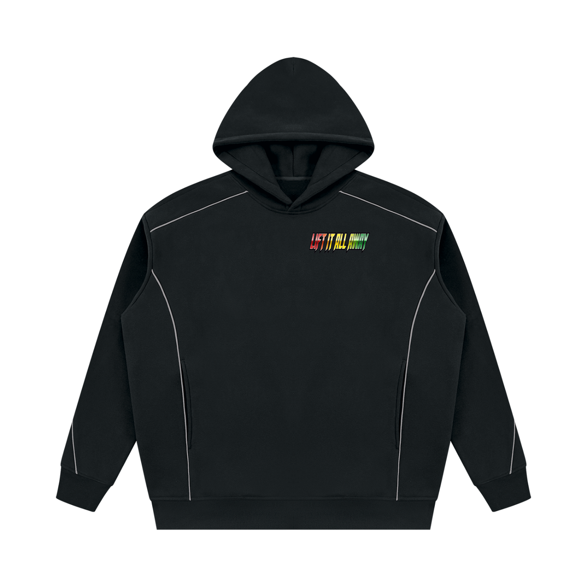 (KSFBLLC RASTA LION)Unisex Oversized Piping Fleece Hoodie