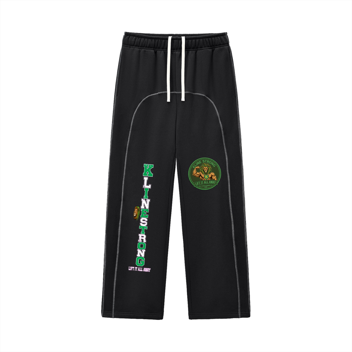 (KSFBLLC RASTA LION EDITION) Contrast-Stitched Fleece Sweatpants