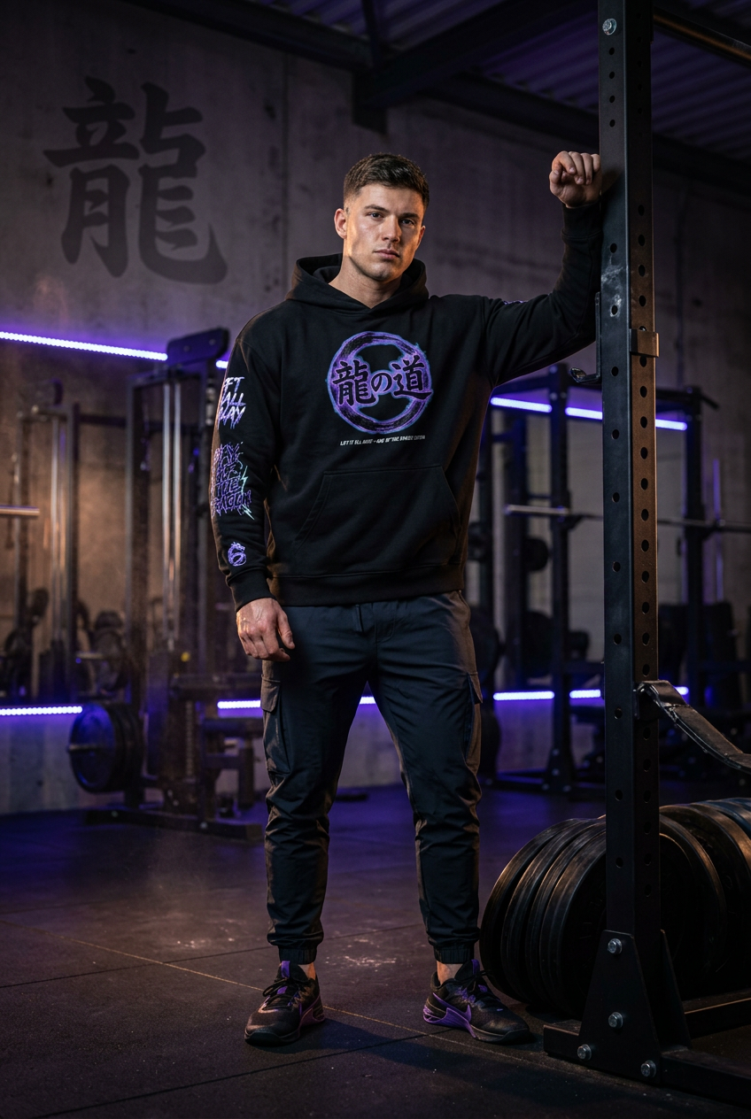 (KSFBLLC WAY OF THE DRAGON) Essential Heavyweight Drop-Shoulder Hoodie