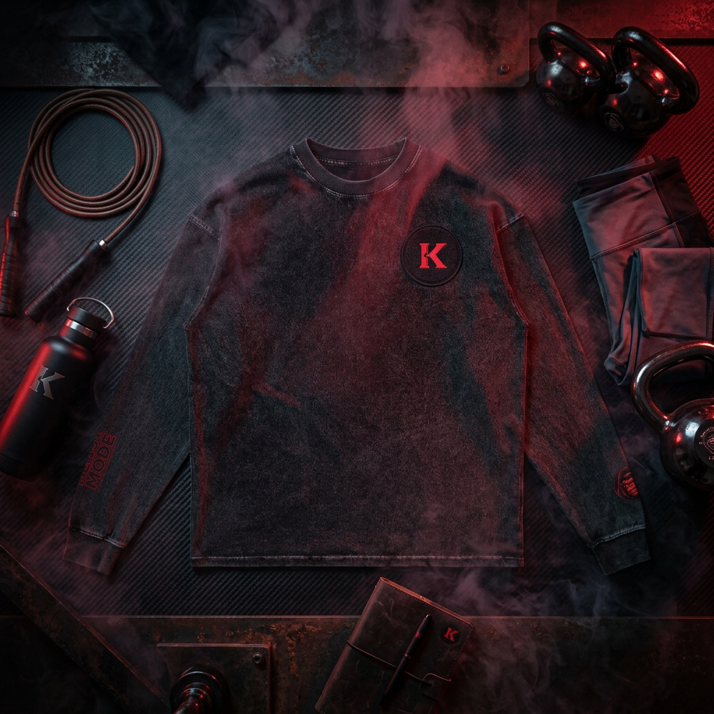 (KSFBLLC WAY OF SMASH) Acid Wash Oversize Long Sleeve T-Shirt
