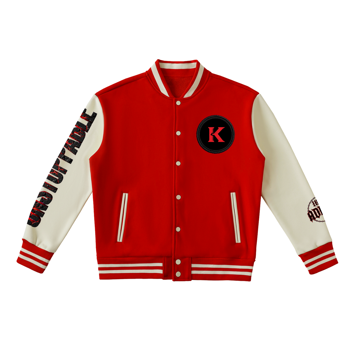 (KSFB LLC WAY OF SMASH)Two-Tone Fleeced Varsity Jacket