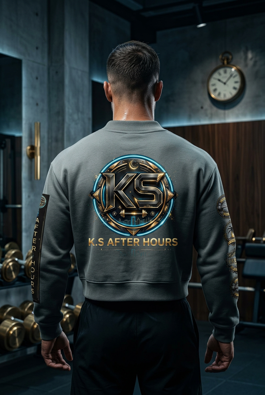 (KS.AFTER HOURS)  Essential Fleece Mock-Neck Crew Sweatshirt