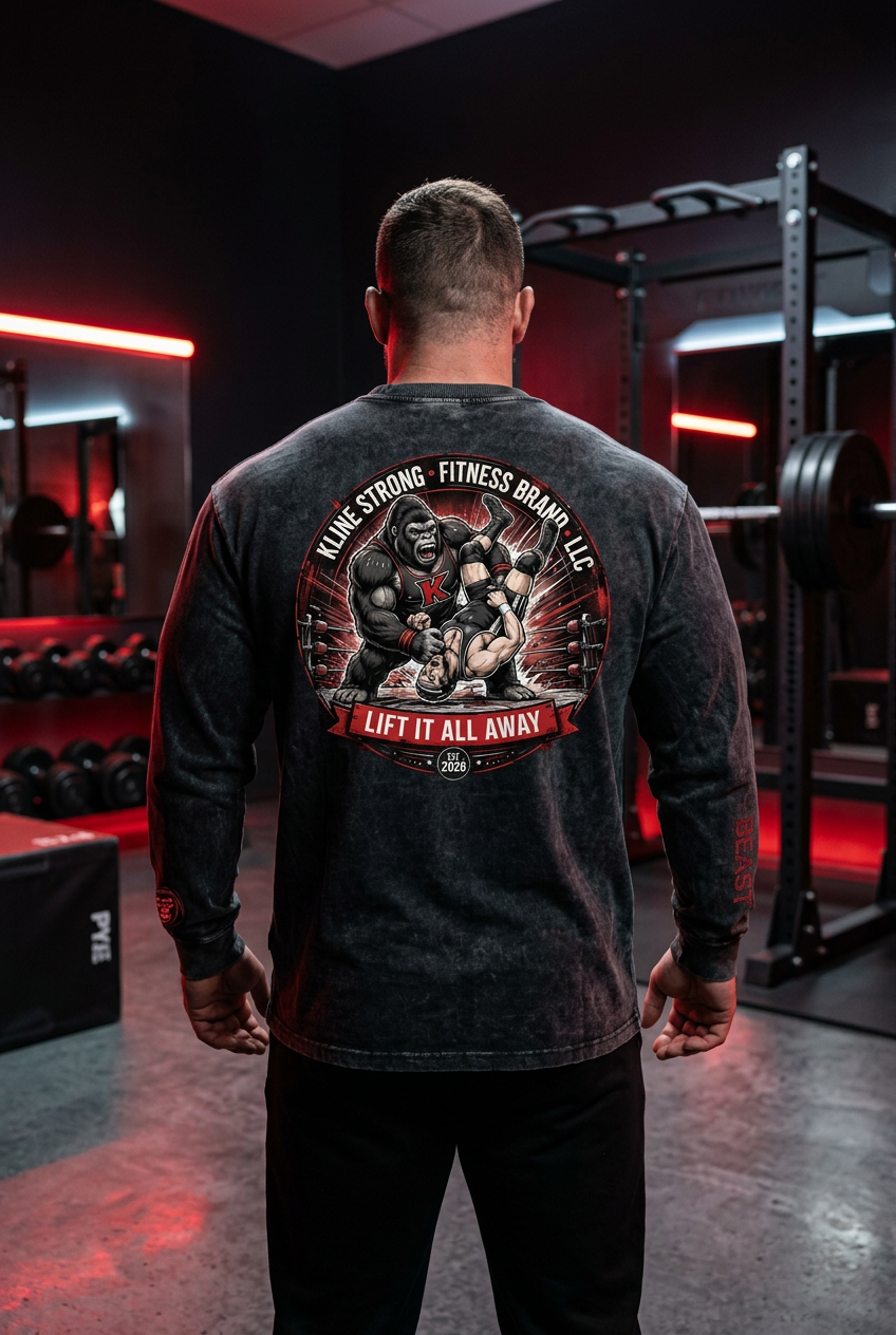 (KSFBLLC WAY OF SMASH) Acid Wash Oversize Long Sleeve T-Shirt