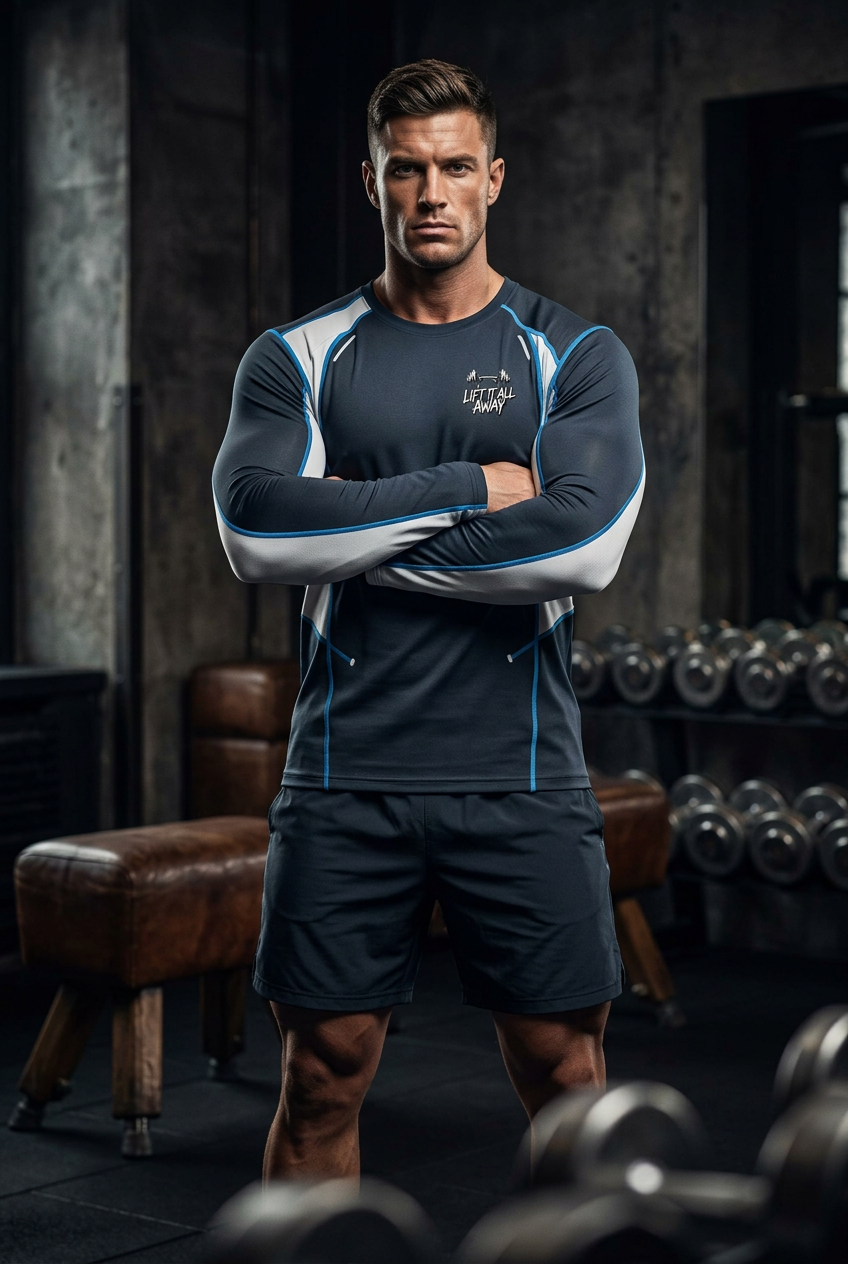 (KSFBLLC )Men's Color Block Topstitch Training T-Shirt