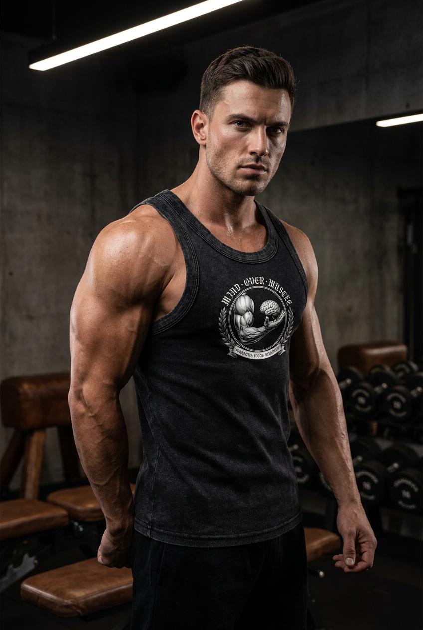 (KSFB LLC MIND OVER MUSCLE ) Snow Washed Tank Top