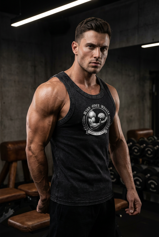 (KSFB LLC MIND OVER MUSCLE ) Snow Washed Tank Top