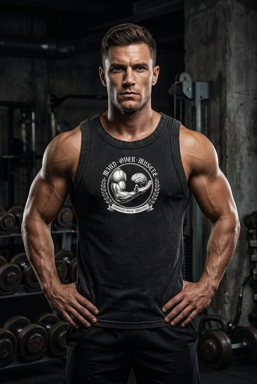 (KSFB LLC MIND OVER MUSCLE ) Snow Washed Tank Top