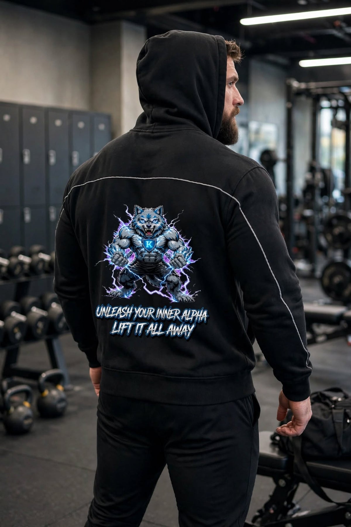 KSFBLLC INNER ALPHA EDITION Unisex Oversized Piping Fleece Hoodie