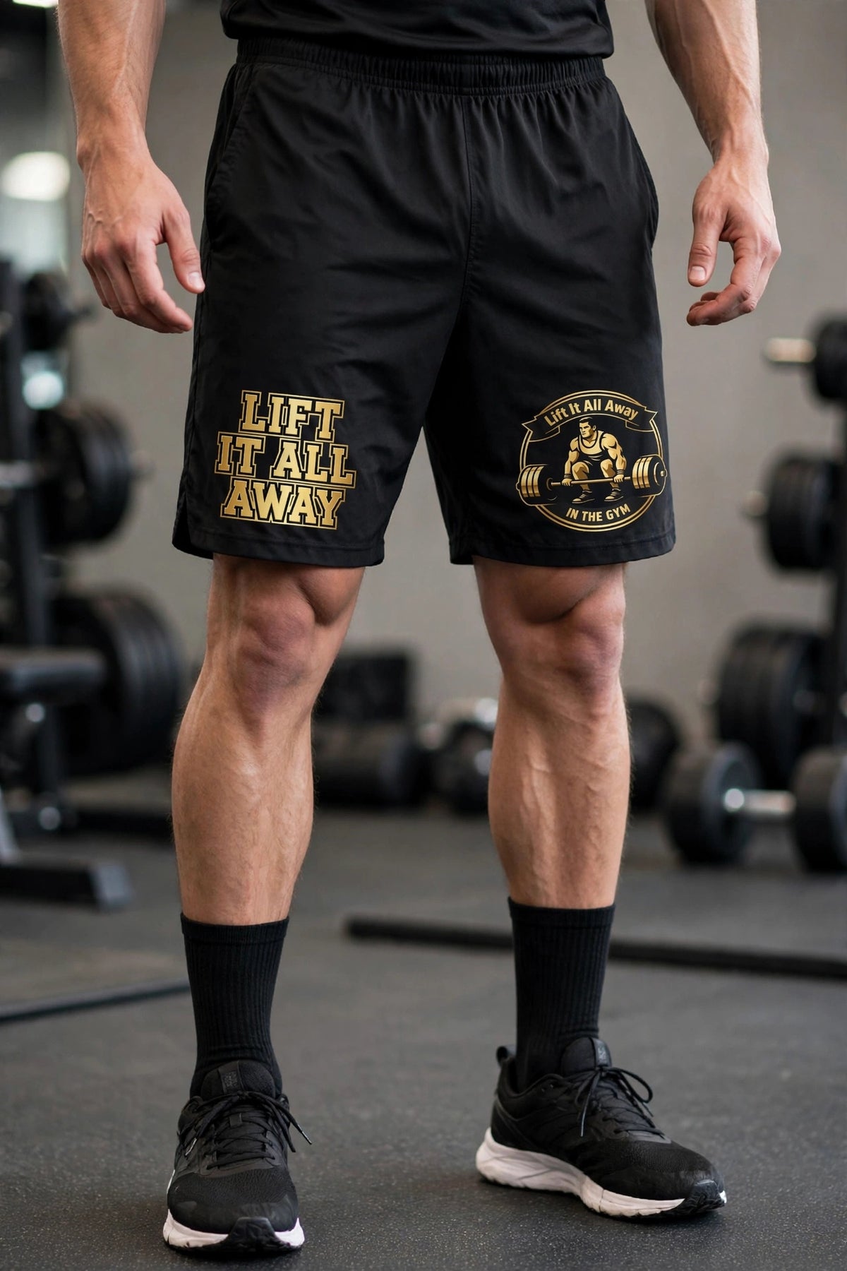 (UNISEX)Lift It All Away (Gold Standard Edition) Gym Shorts