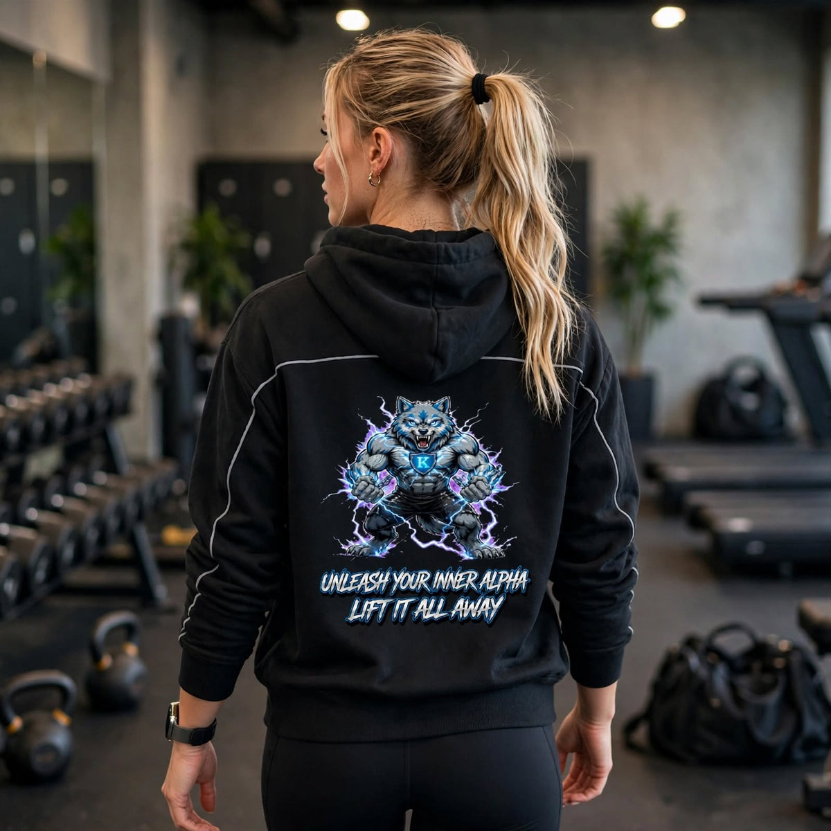 KSFBLLC INNER ALPHA EDITION Unisex Oversized Piping Fleece Hoodie