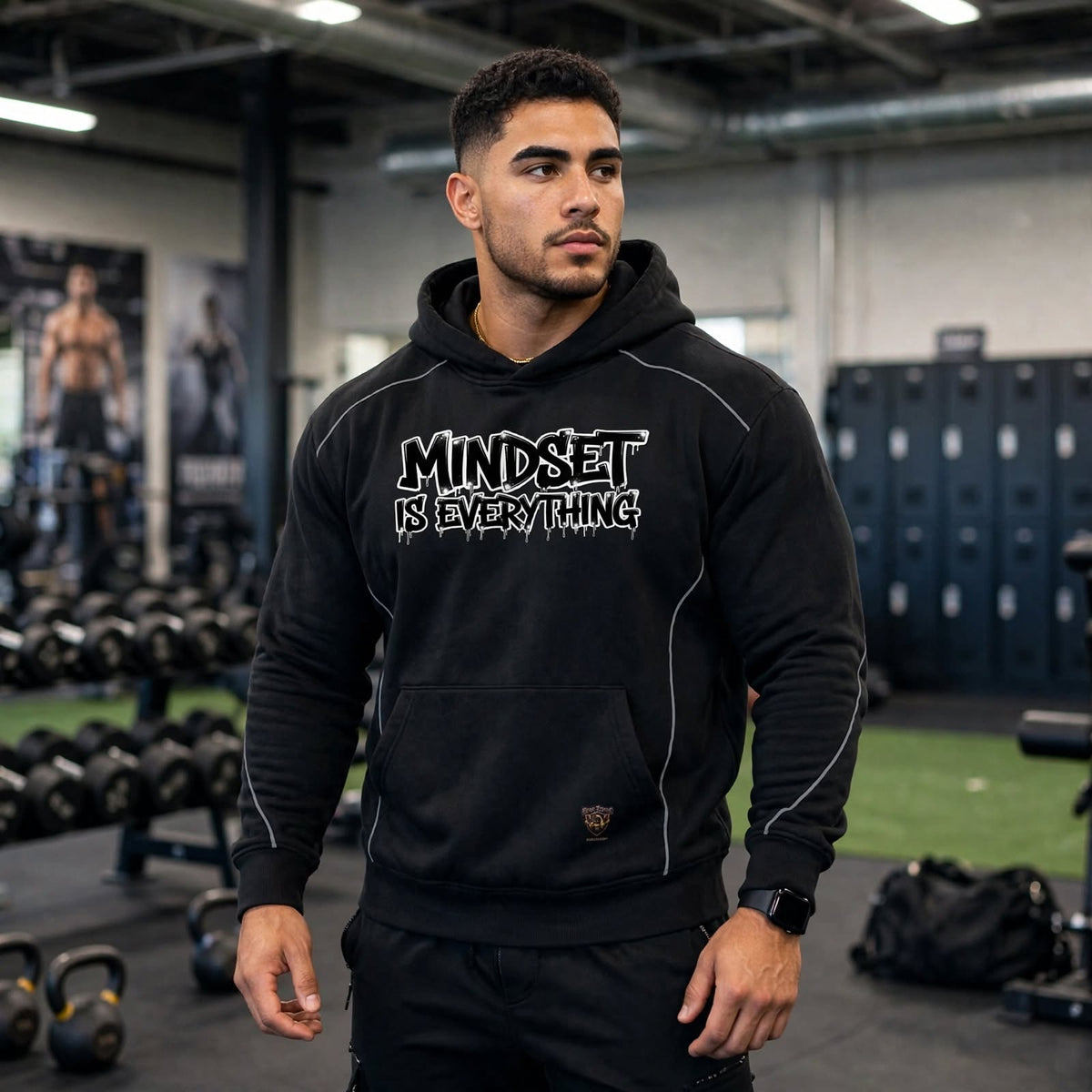 KSFBLLC INNER ALPHA EDITION Unisex Oversized Piping Fleece Hoodie