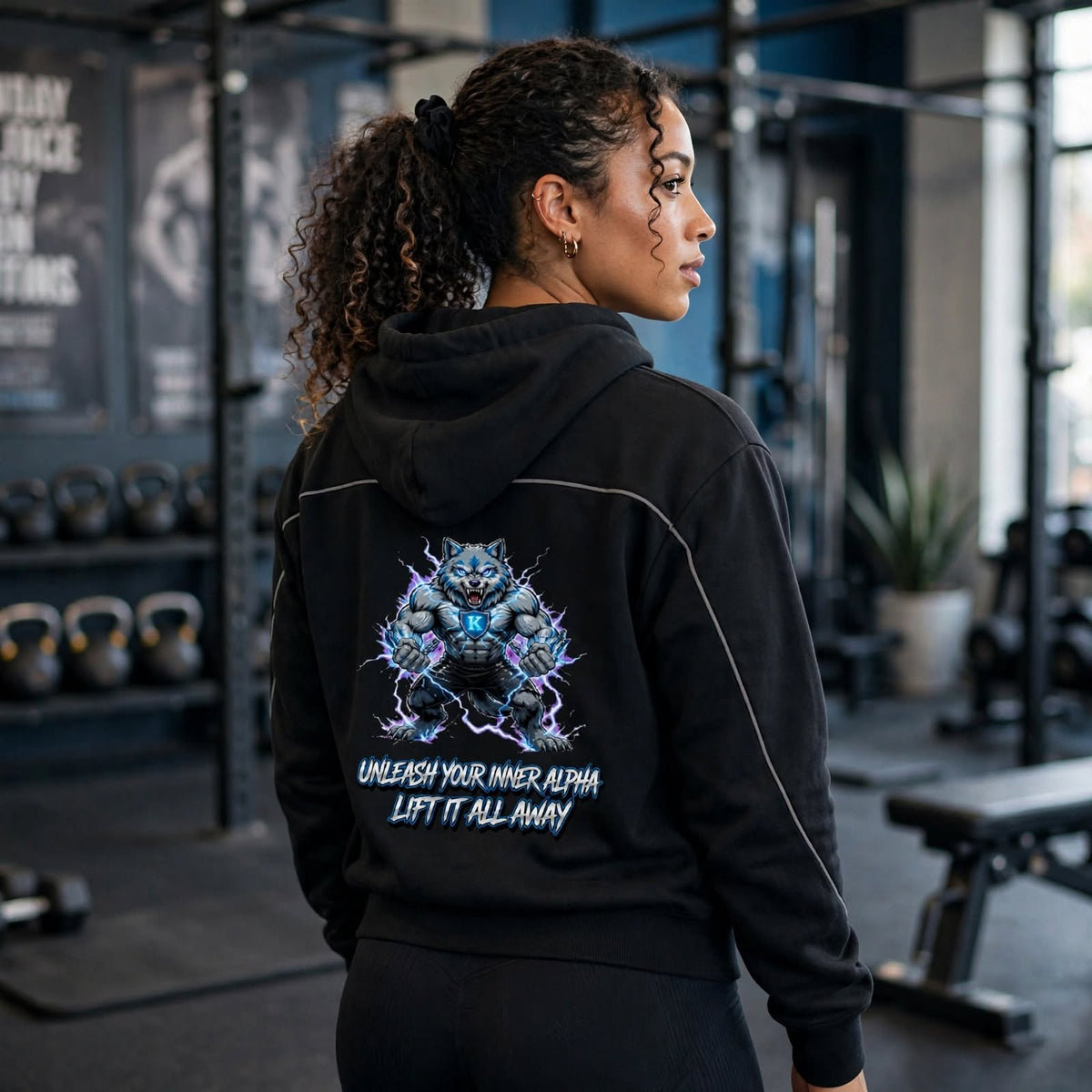 KSFBLLC INNER ALPHA EDITION Unisex Oversized Piping Fleece Hoodie