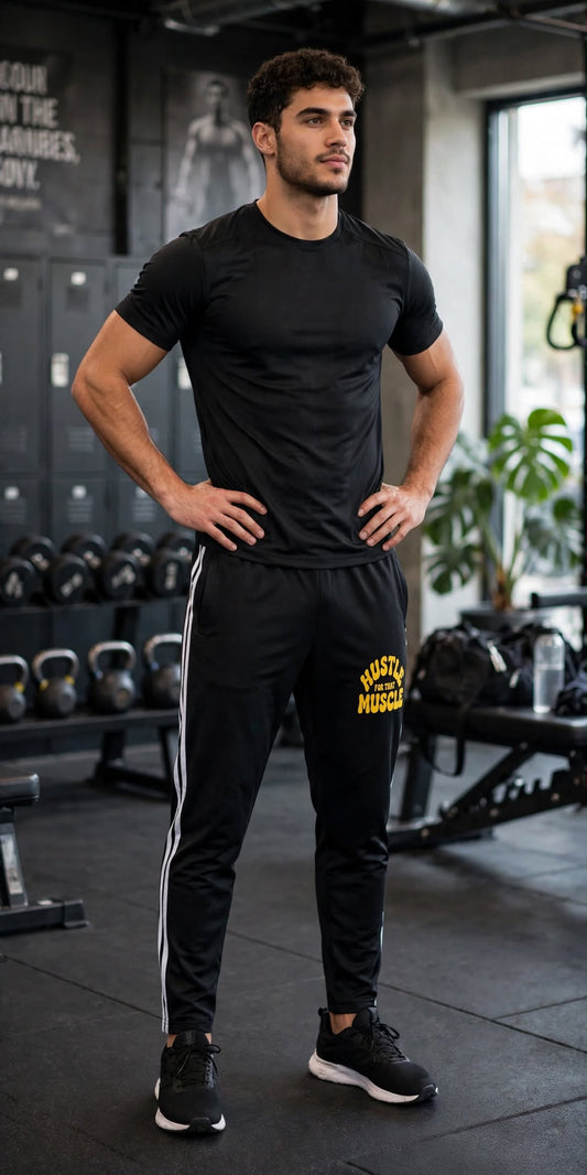 KSFBLLC HUSTLE FOR THE MUSCLE EDITION) Side Stripe Running Pants