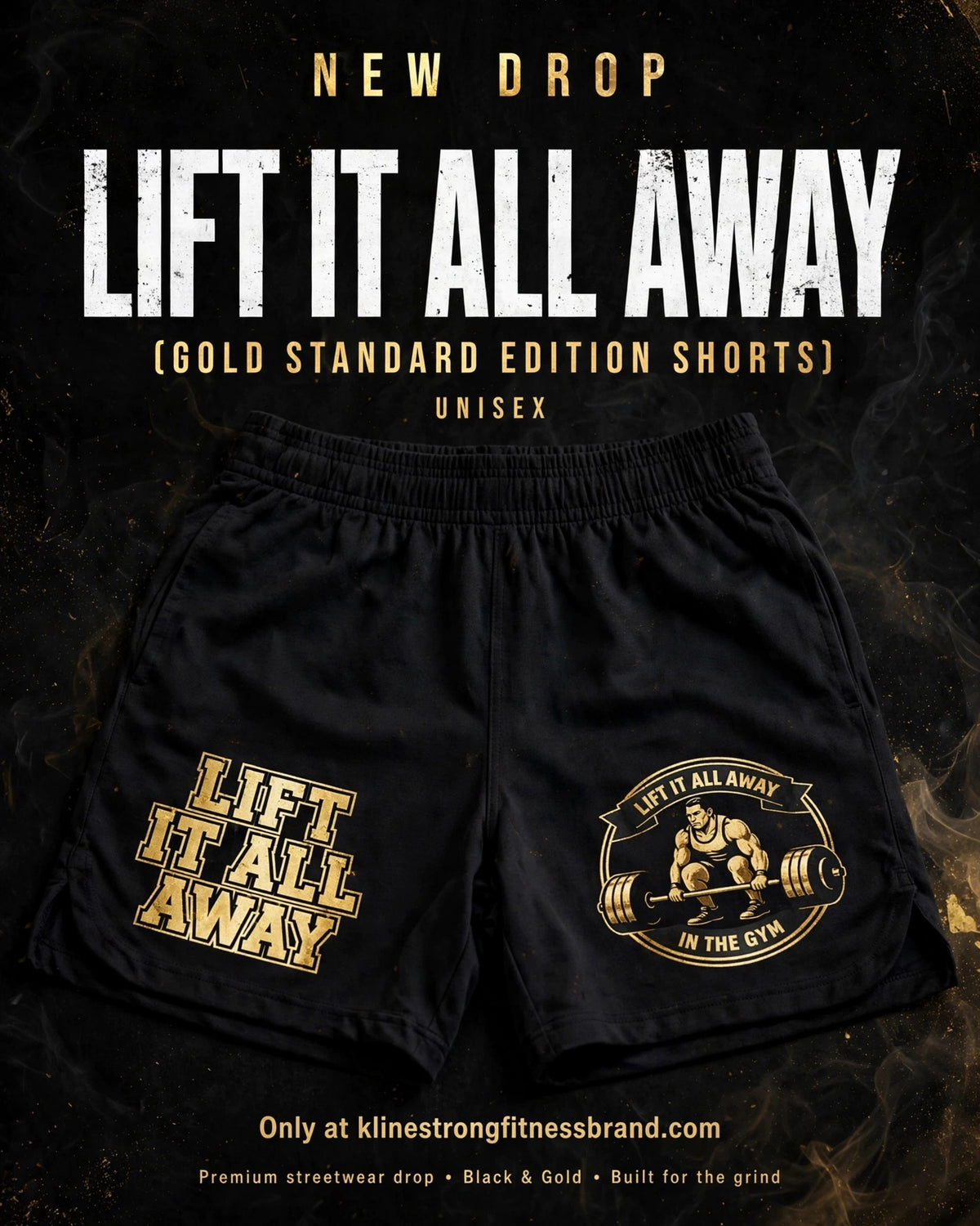 (UNISEX)Lift It All Away (Gold Standard Edition) Gym Shorts