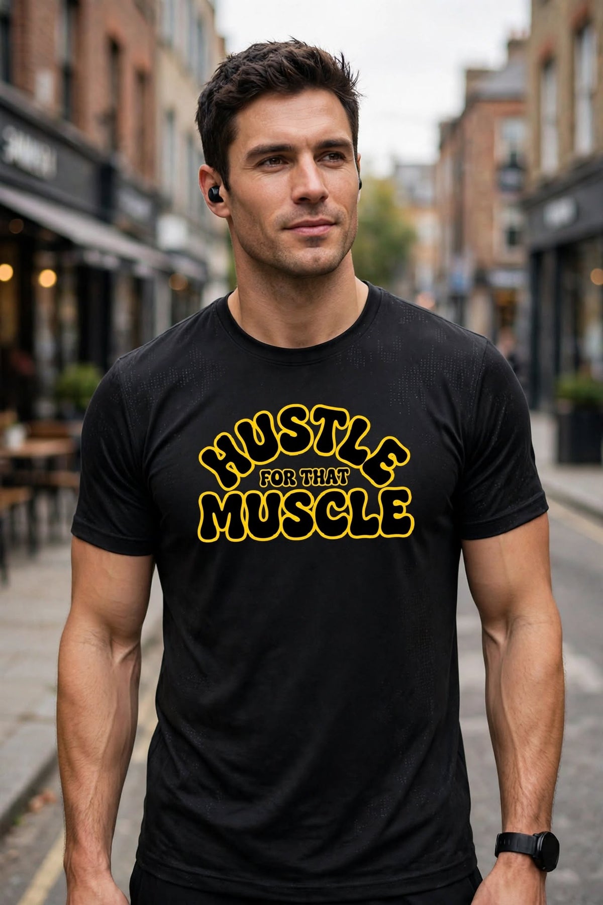 KSFBLLC (HUSTLE FOR THAT MUSCLE EDITION) Men's Jacquard Slim Mesh T-Shirt